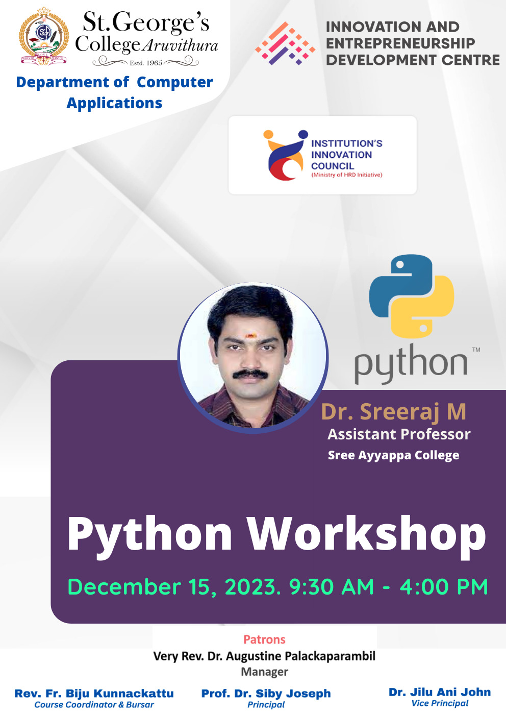Python Workshop | St George's College, Aruvithura